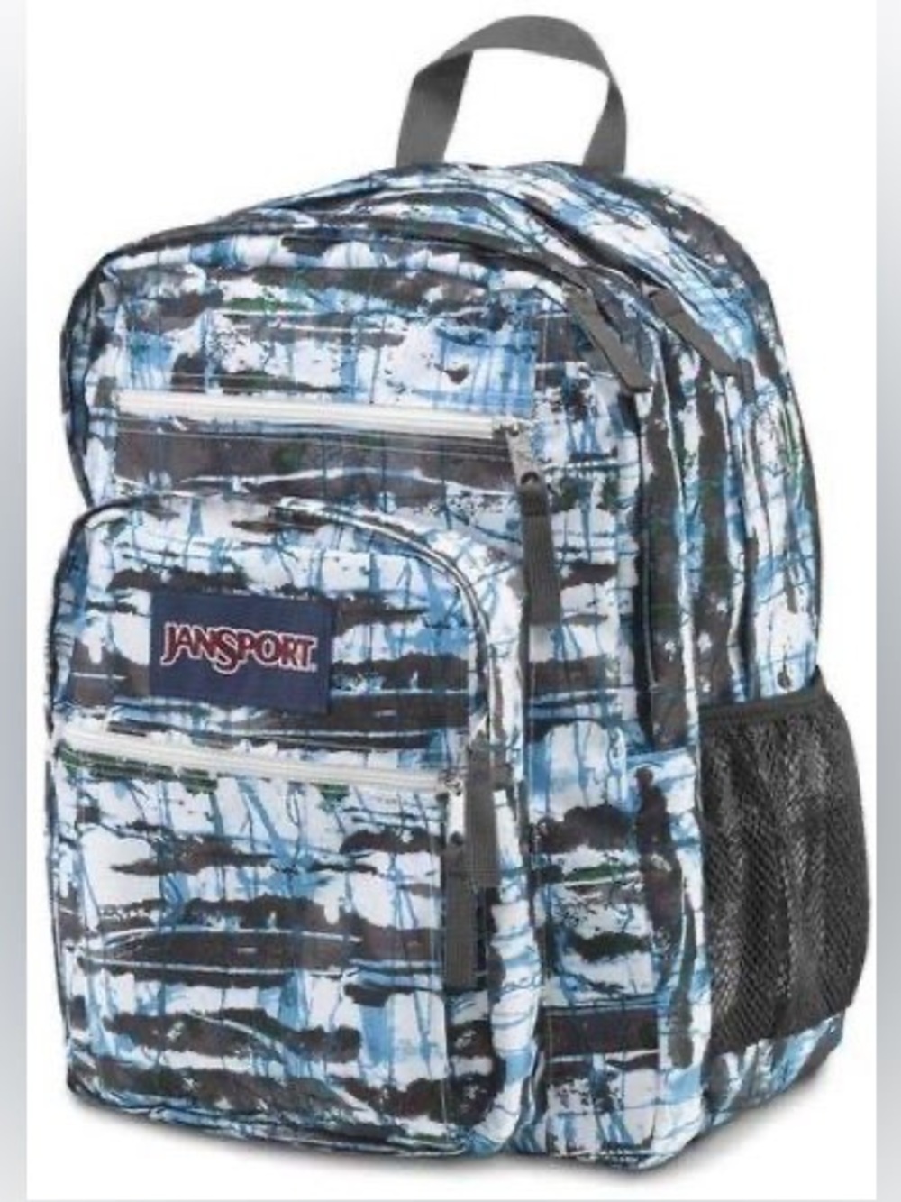 NWT JanSport Big Student Men's Blue & White Patterned Backpack